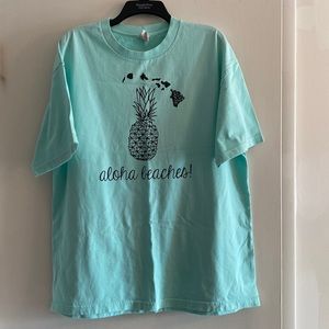 Aloha beaches T-shirt.  Minty, green color size extra large excellent
